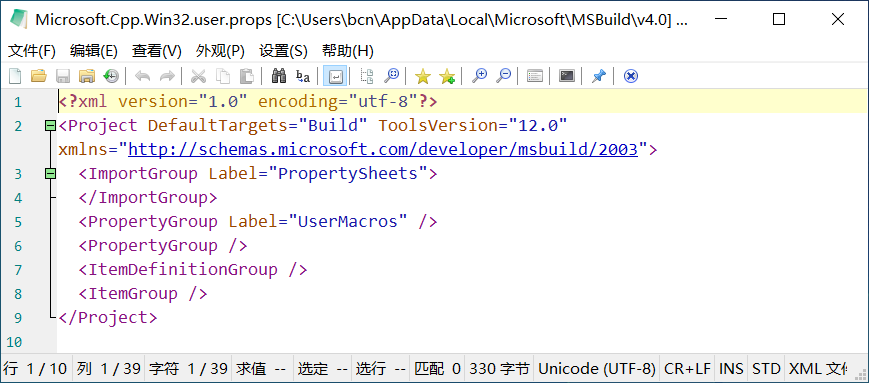 Microsoft.Cpp.Win32.user.props