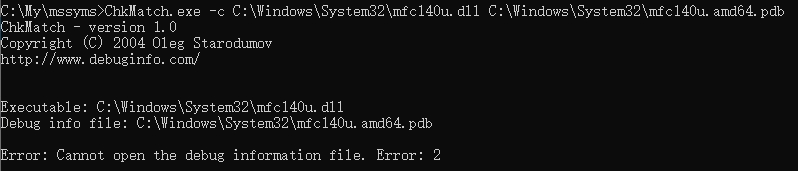 chkmatch-cannot-find-pdb-file